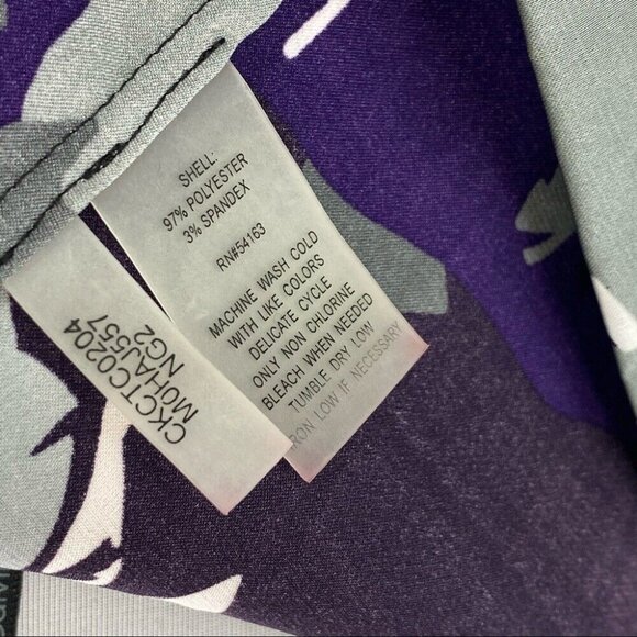 Calvin Klein Women's NWT Purple Floral Scoop Neck Sleeveless Tunic Blouse M/C40 - Picture 7 of 8